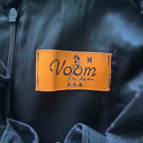 Voom by Joy Han Gray Pinstripe Midi Dress Size M - Picture 6 of 12